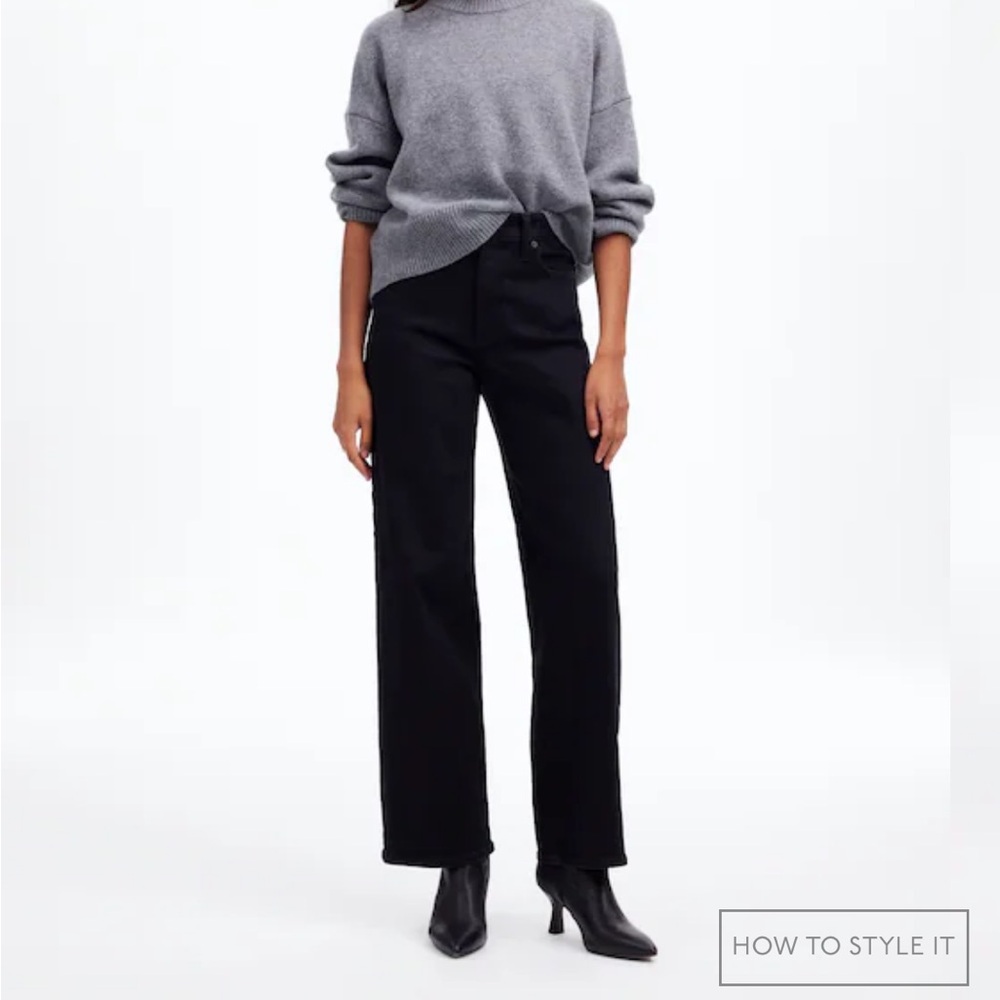Madewell Perfect Vintage Wide Leg Jeans - Black, 28, Standard length